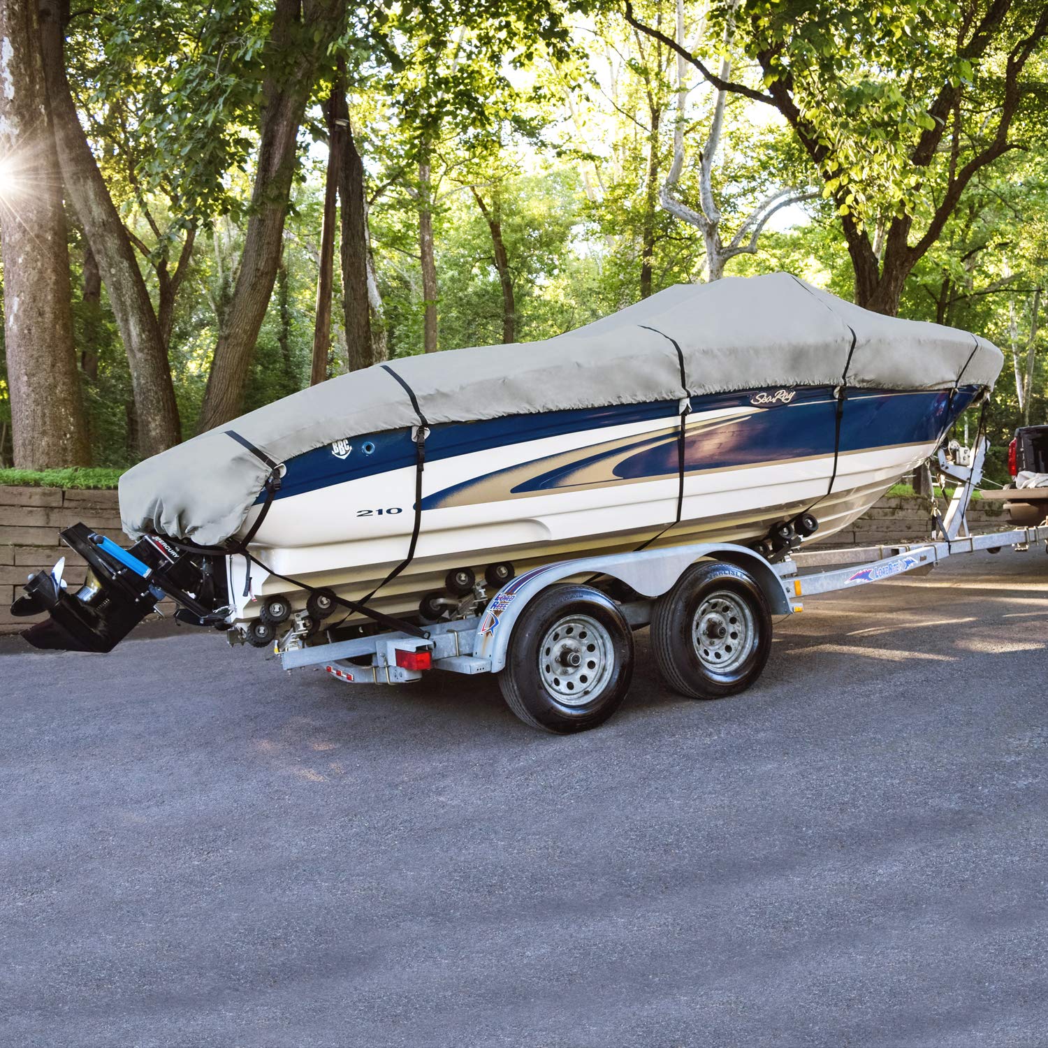 Budge 1200 Denier Boat Cover fits Center Console Flat Front/Skiff/Deck Boats B-1241-X5 (18' to 20' Long, Gray) - Image 6