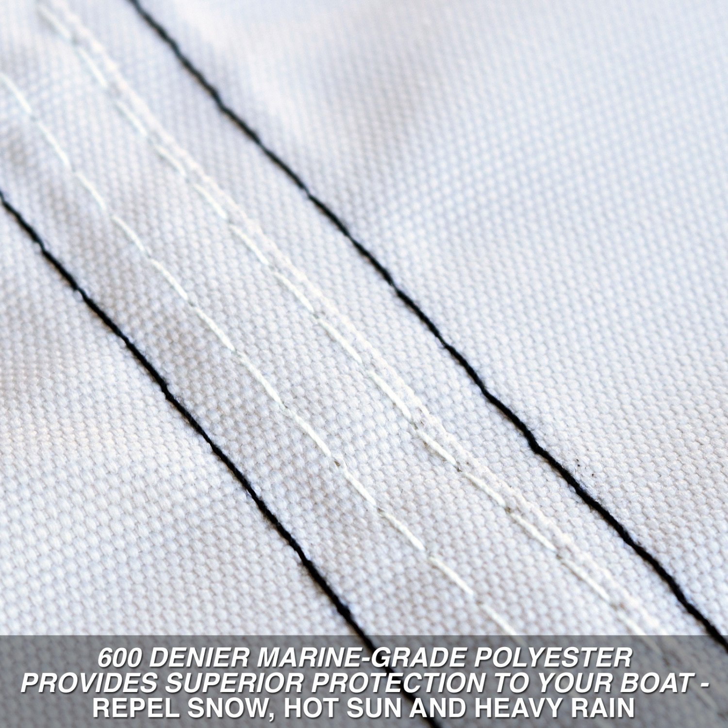 Budge 600 Denier Boat Cover fits Center Console V-Hull Boats B-631-X4 (16' to 18' Long, Gray) - Image 3