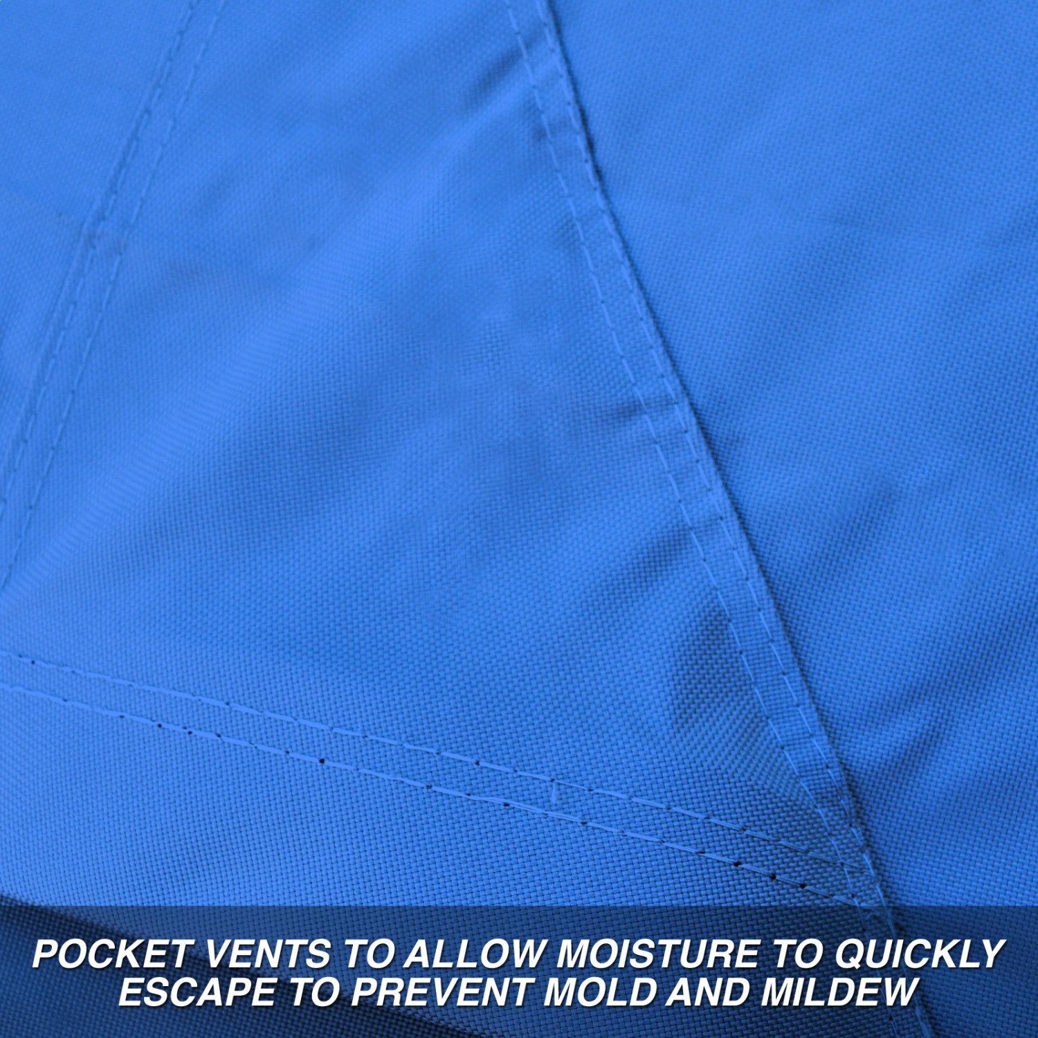 Budge B-1200-X1 1200 Denier V-Hull Fishing Boat Cover Blue 12'-14' Long (Beam Width Up to 68") Waterproof, Heavy Duty, UV Resistant - Image 4