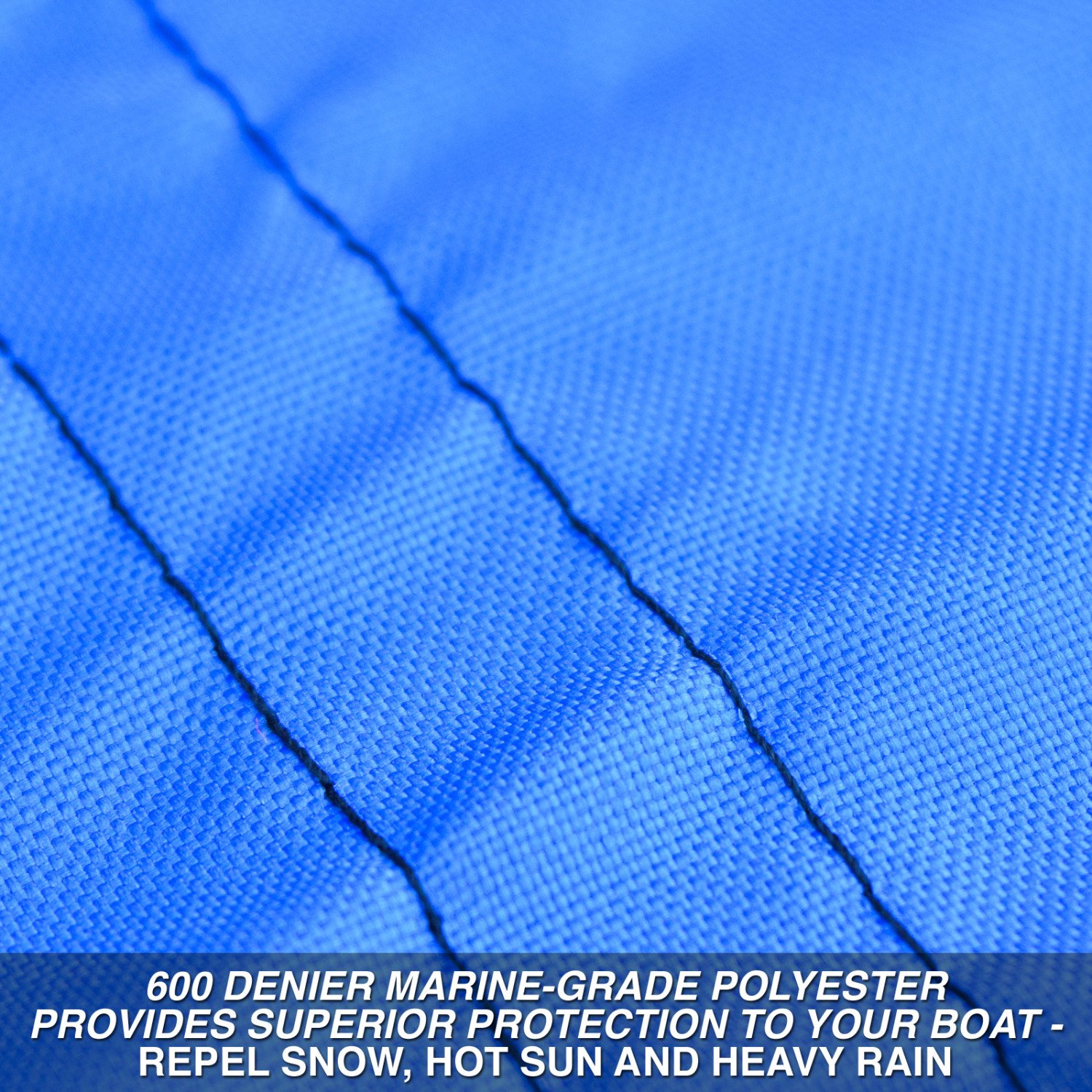 Budge 600 Denier Pontoon Cover Blue 17' - 20' Long (Beam Width Up to 110") Waterproof, UV Resistant - Image 3