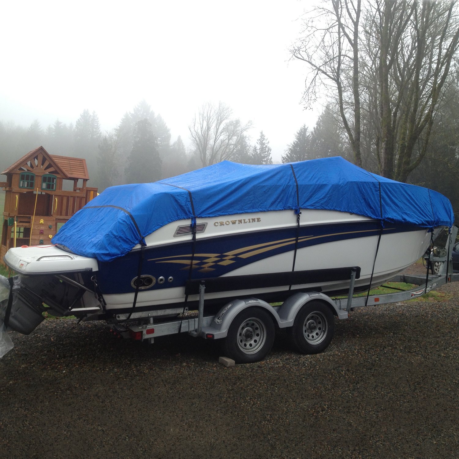 Budge B-600-X3 600 Denier V-Hull Runabout/Bass Boat Cover Blue 16' - 18' Long, 90" Beam Width Waterproof, UV Resistant - Image 6