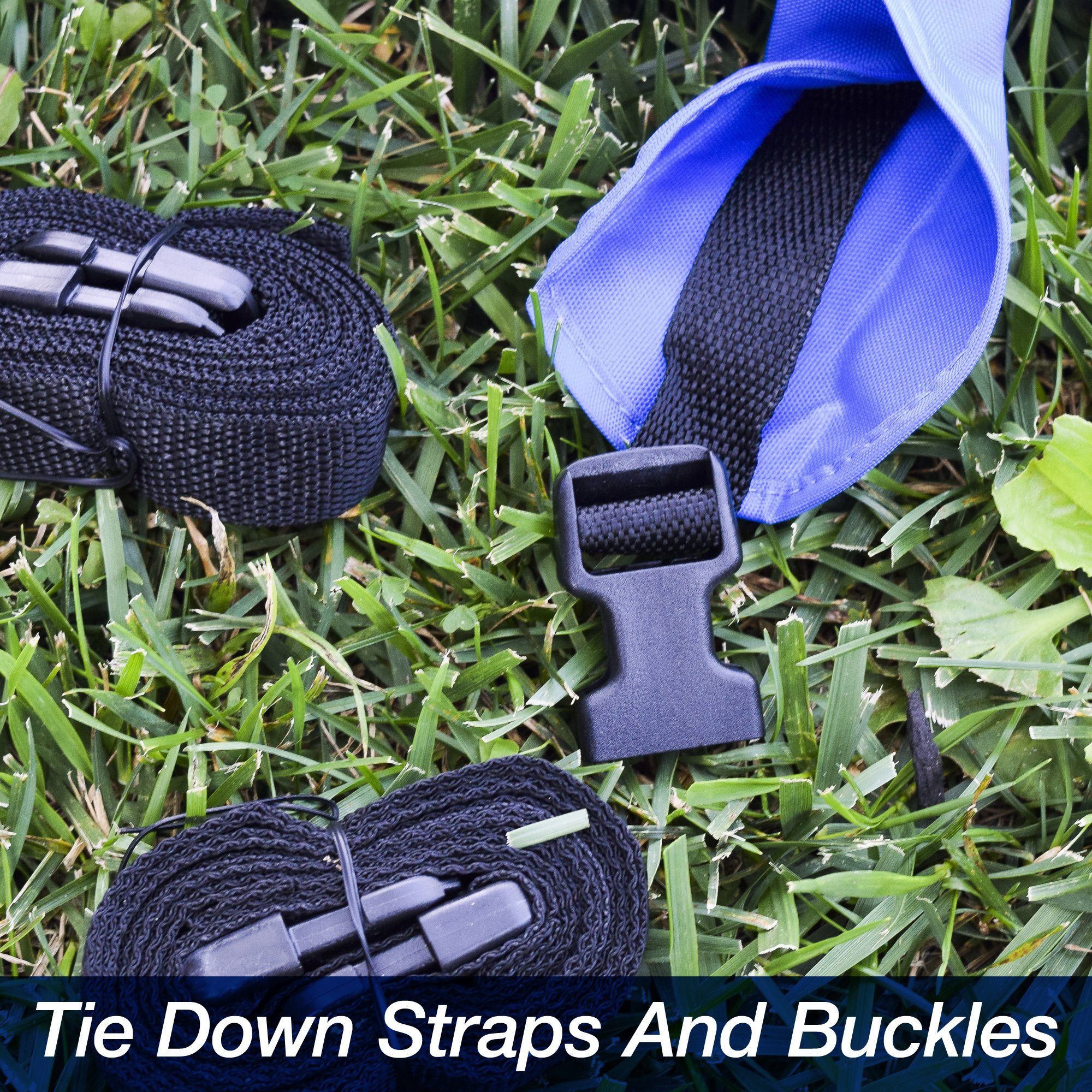 Budge B-620-X6 Blue 20'-22' Long (Beam Width up to 106") 600 Denier Waterproof Breathable Hard/T-Top Boat Cover - Image 3