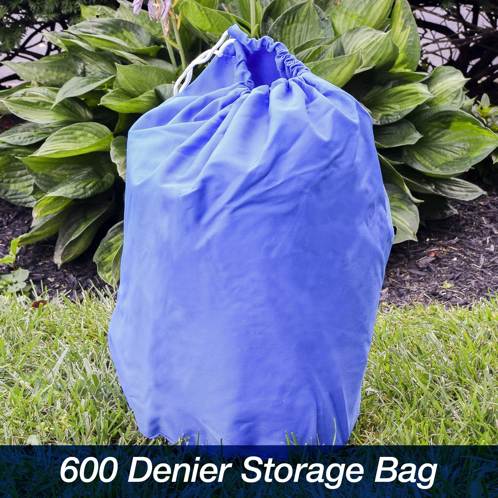 Budge B-620-X6 Blue 20'-22' Long (Beam Width up to 106") 600 Denier Waterproof Breathable Hard/T-Top Boat Cover - Image 6