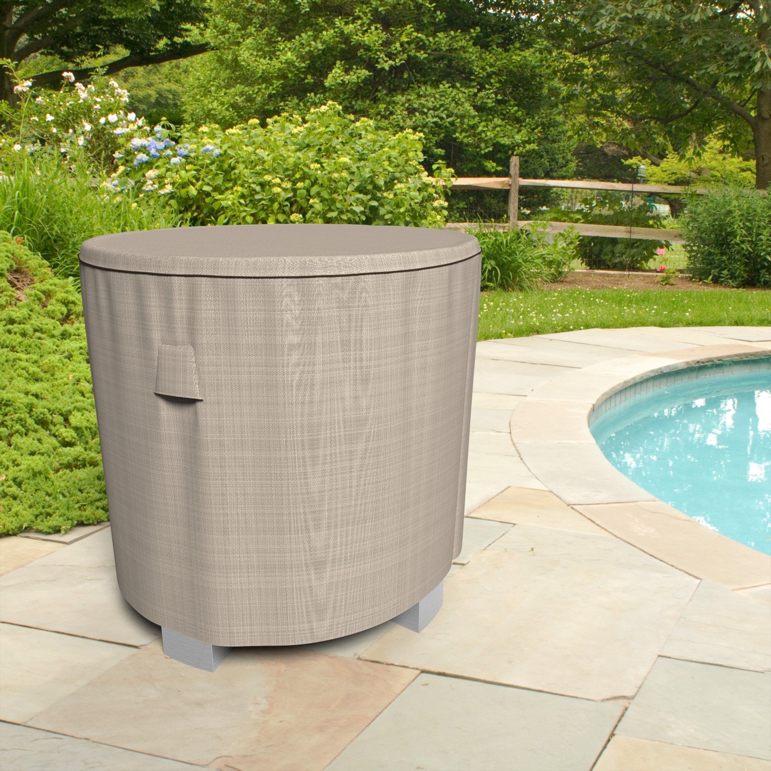 Budge English Garden Patio Bar Table Cover, Waterproof & UV-Resistant Outdoor Furniture Cover, Fits Patio Bar Tables up to 50" Diameter x 42" Drop, Tan Tweed - Image 7