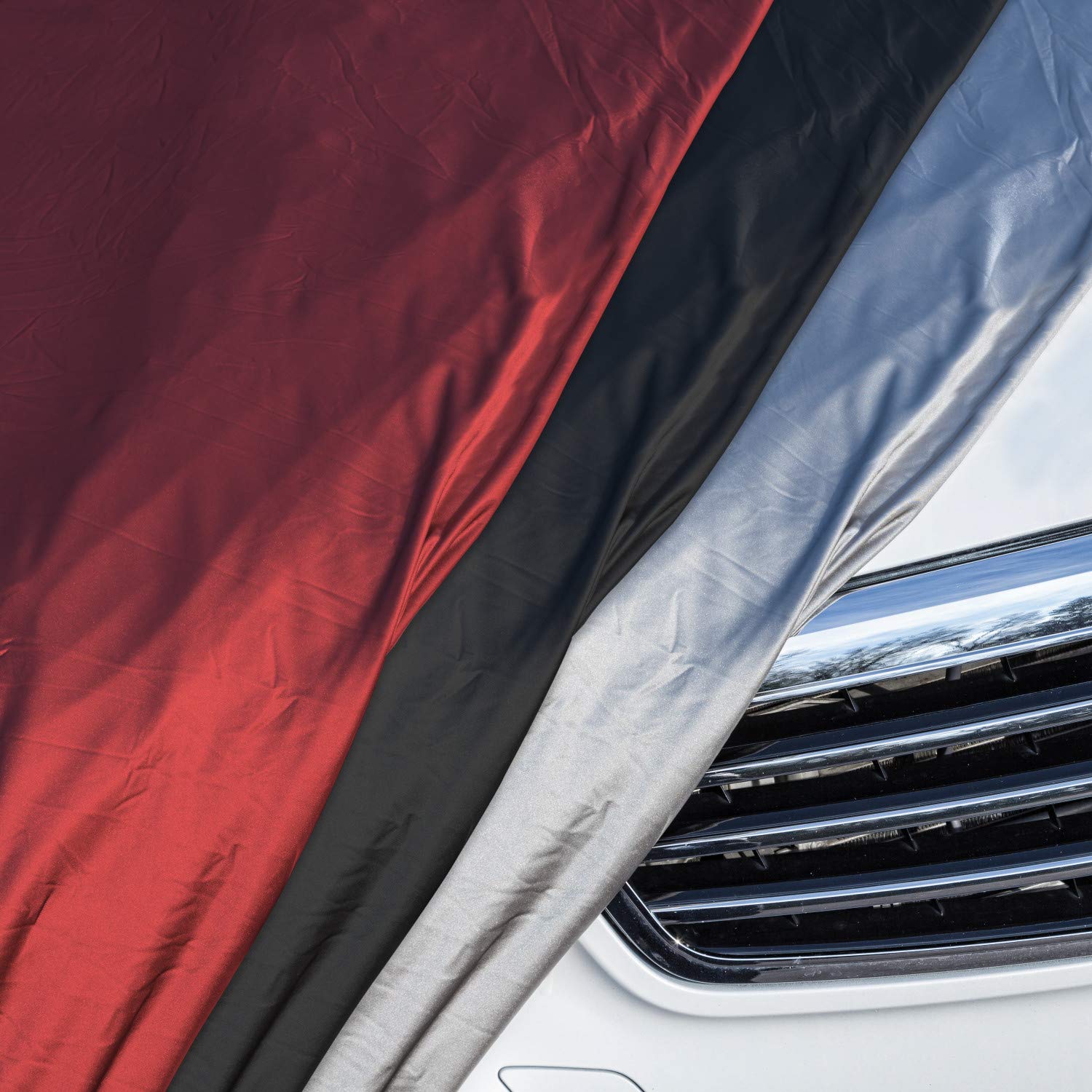 Budge Indoor Stretch Car Cover, Premium Dustproof Protection with Soft Fleece Lining, Breathable Indoor Car Cover Fits Vehicles up to 200 Inches, Black - Image 4