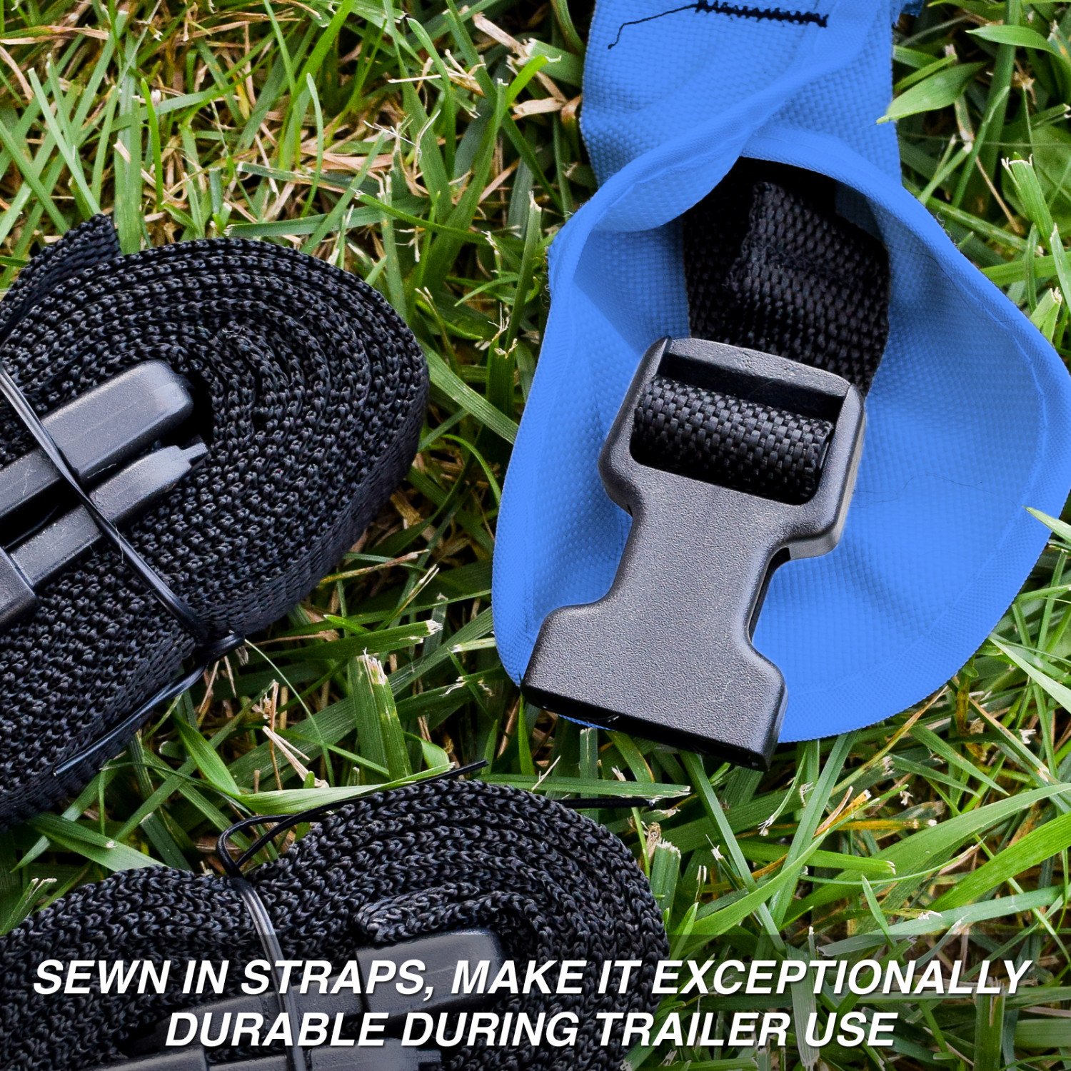 Budge P-1200-1 1200 Denier Pontoon Cover Blue Size PT2: Long Waterproof, Heavy Duty, UV Resistant, 17' to 20' Long (Beam Width Up to 110") - Image 6