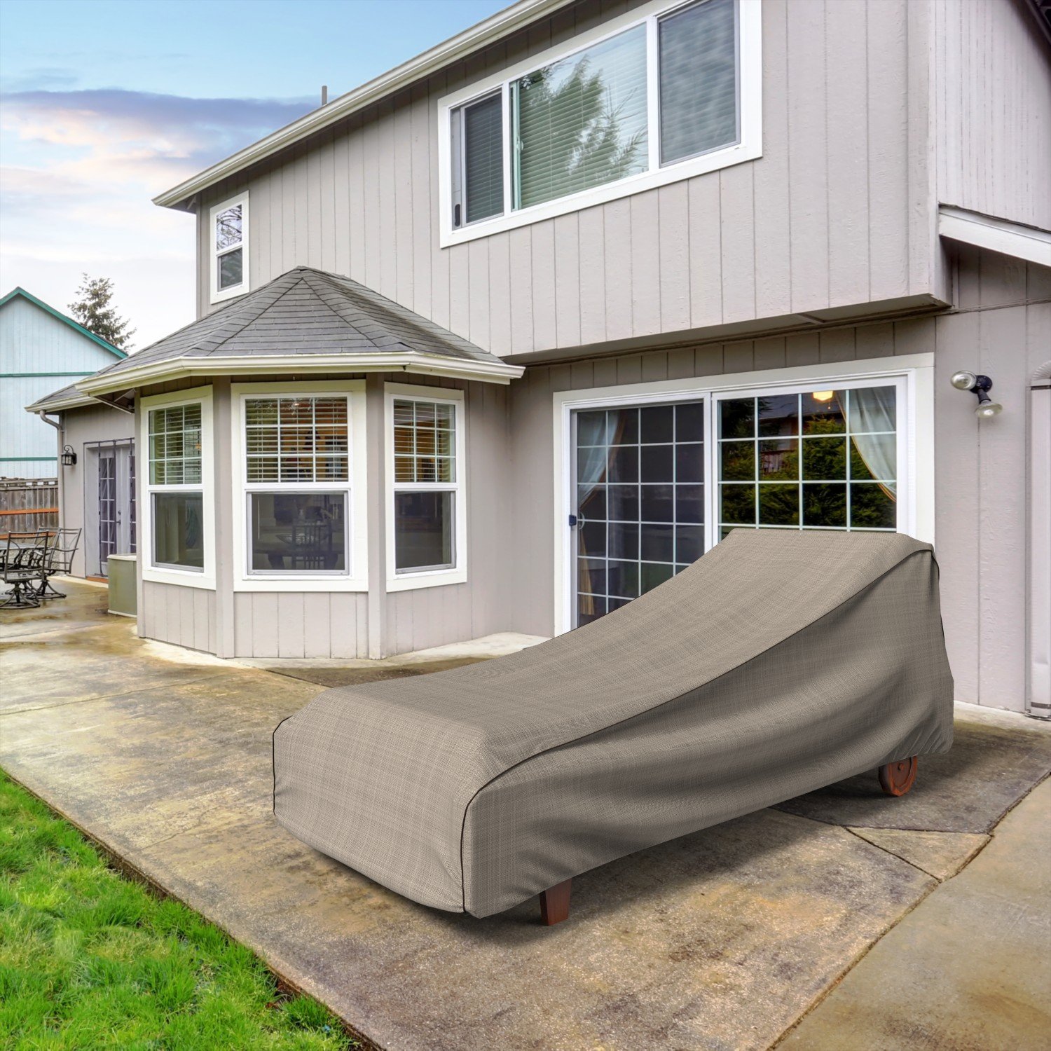 Budge P2W02PM1 English Garden Patio Chaise Lounge Cover Heavy Duty and Waterproof, Extra Large, Tan Tweed - Image 7