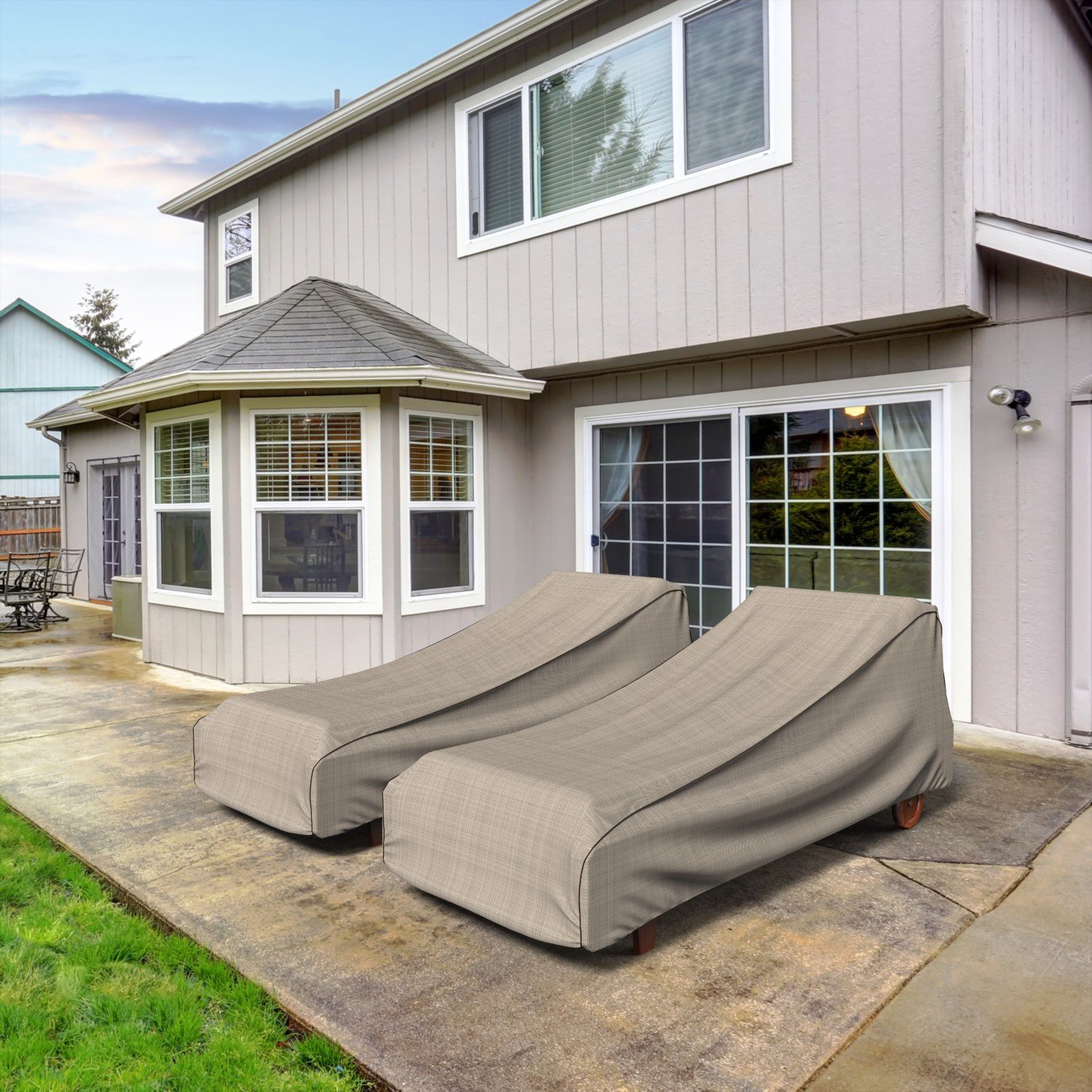 Budge P2W02PM1 English Garden Patio Chaise Lounge Cover Heavy Duty and Waterproof, Extra Large, Tan Tweed - Image 8