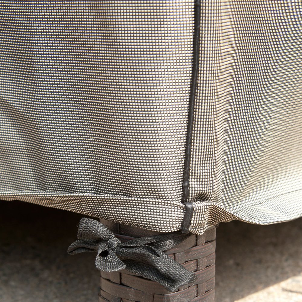 Budge P5A11PM1 English Garden Oval Patio Table and Chairs Combo Cover Heavy Duty and Waterproof, Small, Tan Tweed - Image 8