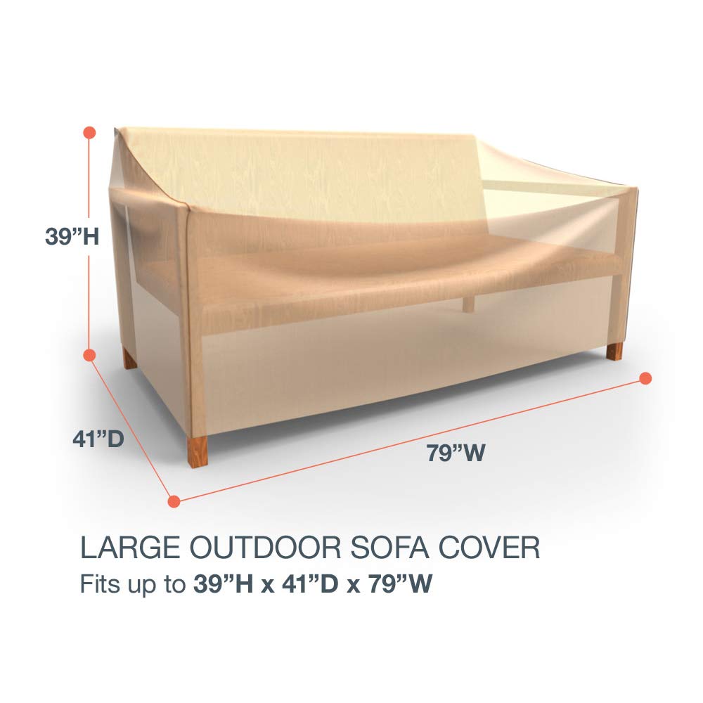 Budge Sedona Patio Sofa Cover, Tan, Large - Image 3