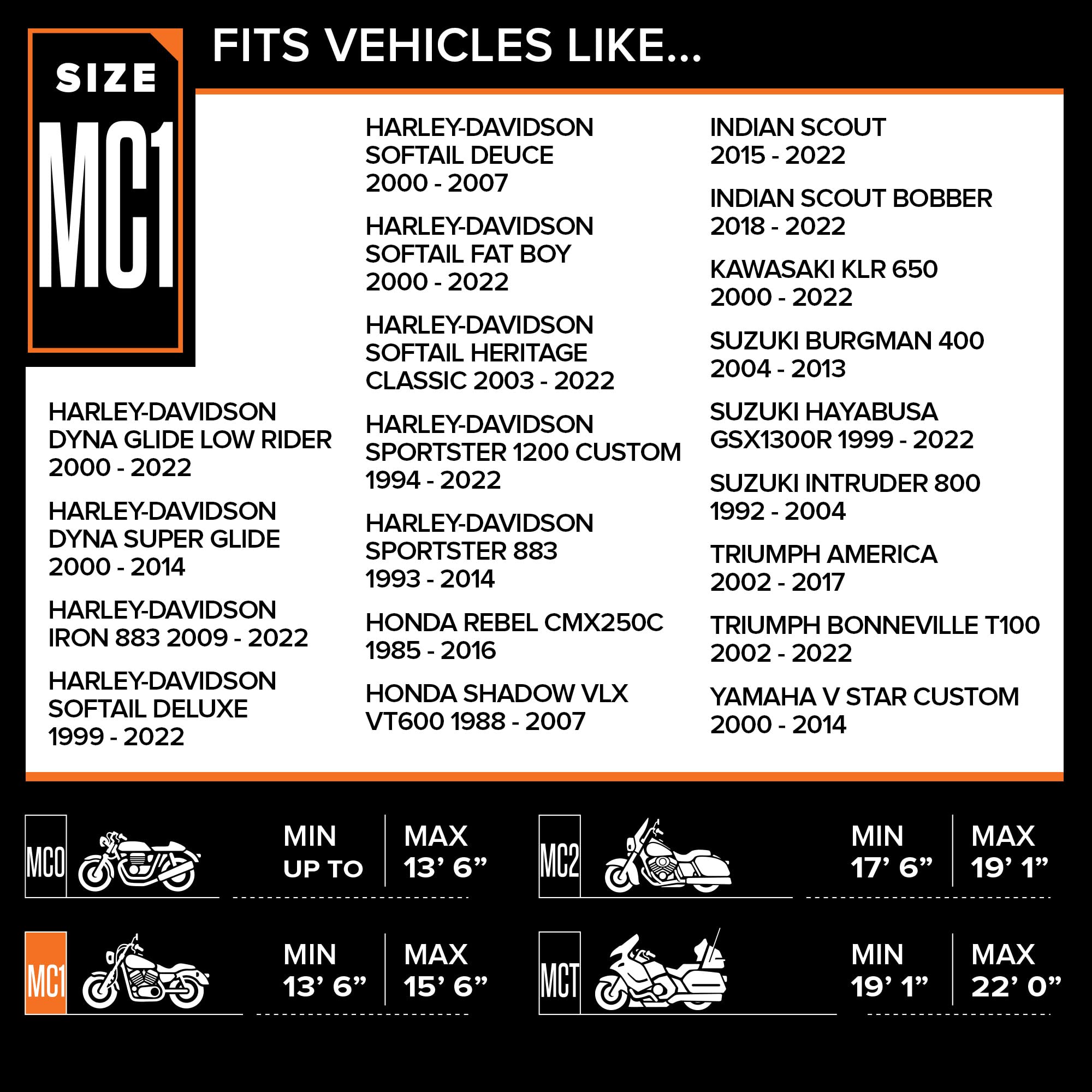 Budge Sportsman Motorcycle Cover, Black, Waterproof, Universal Fit, Fits up to 96", Model: MC-7 - Image 6