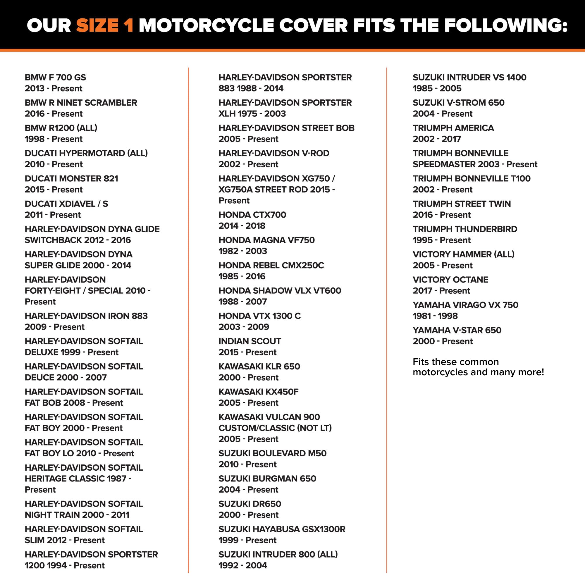 Budge Sportsman Motorcycle Cover, Heavy-Duty 600D Waterproof & Trailerable Protection, Fits Motorcycles up to 96 Inches, Black, Large - Image 3