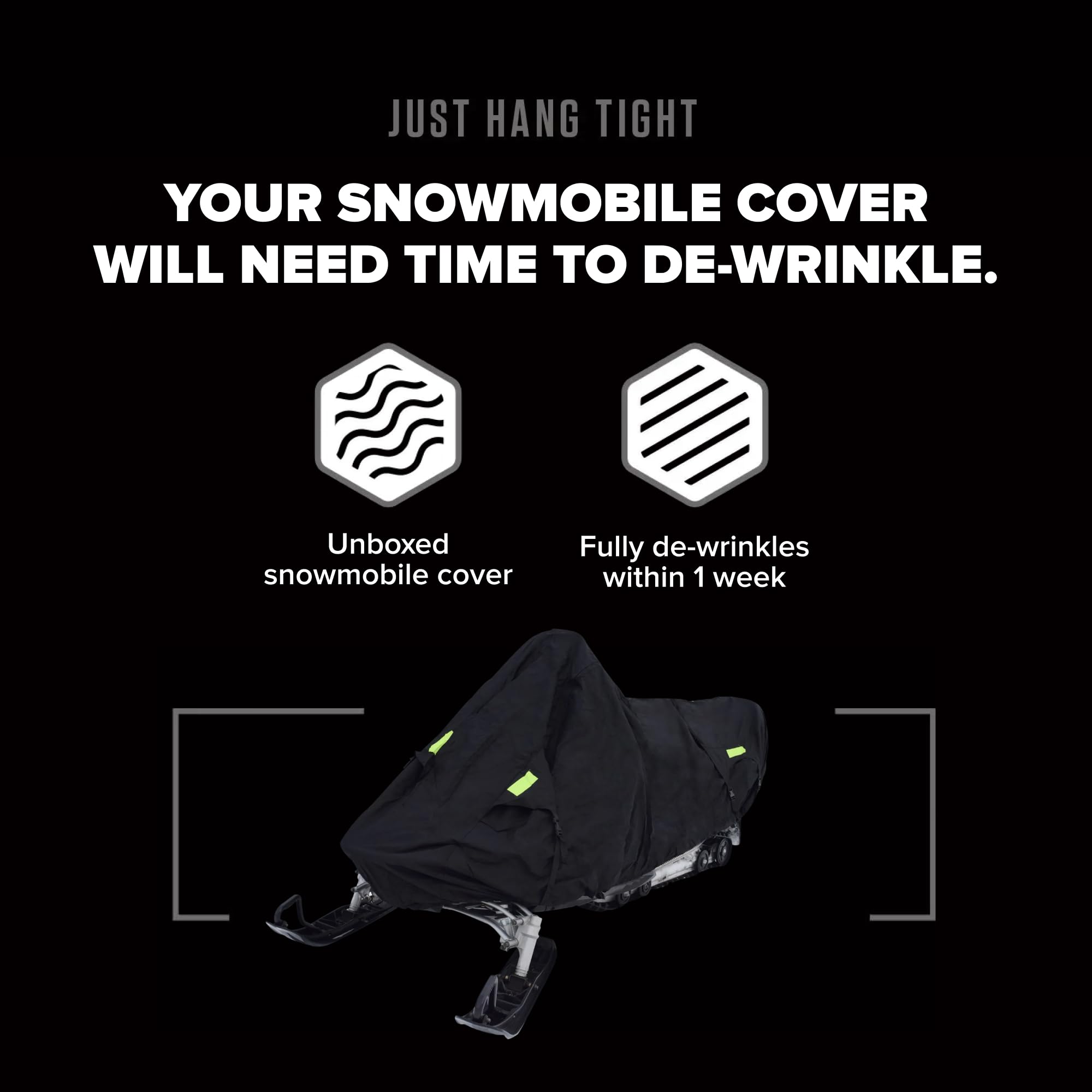 Budge Sportsman Trailerable Snowmobile Cover, Heavy-Duty Waterproof Polyester, Fits Snowmobiles up to 115" L x 51" W x 48" H, Black - Image 4